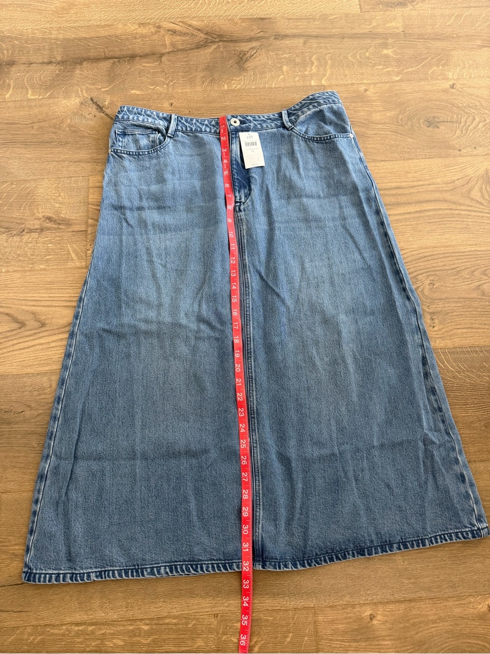 NWT J.Jill Denim Size 14 Newbury Wash A-Line Maxi Skirt Tencel - Picture 6 of 7